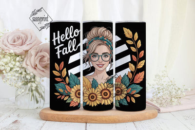 Hello Fall 20oz Tumbler Wrap Sublimation sassyprint 