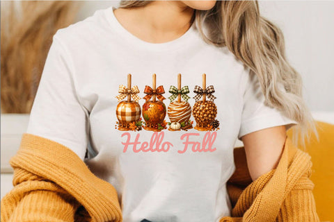 Hello Fall Caramel Apples PNG Sublimation SVGArt 