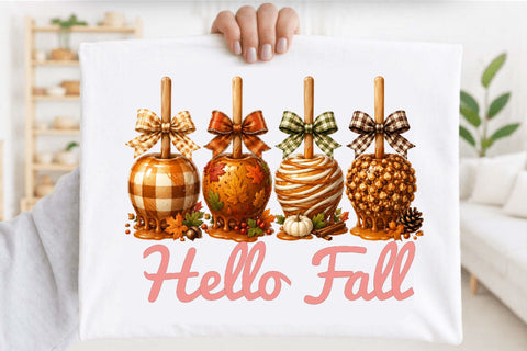 Hello Fall Caramel Apples PNG Sublimation SVGArt 