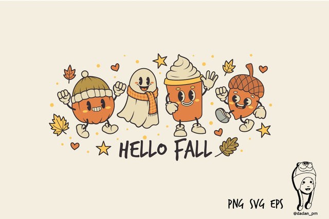 Hello Fall Cute Vintage SVG dadan_pm 