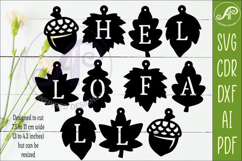 Hello Fall Garland SVG, Autumn Leaf Banner, Acorn Decor, SVG APInspireddesigns 