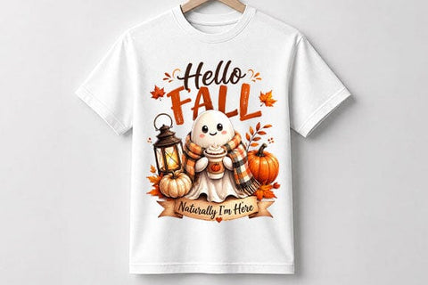 Hello Fall Ghost PNG Cute Autumn Digital Download SVG BillahCrafts 