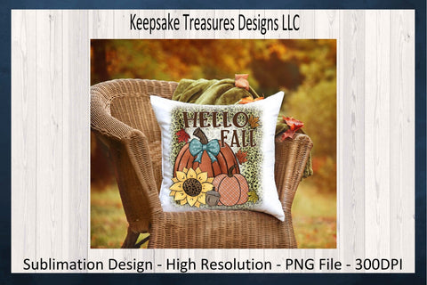 Hello Fall, Hand Drawn Pumpkins, Leopard Print, Sublimation PNG, Digital Download Sublimation Keepsake Treasures Designs LLC. 