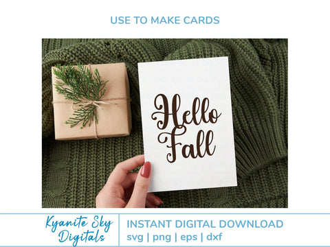 Hello Fall Hello Autumn SVG script titles SVG Kyanite Sky Digitals 