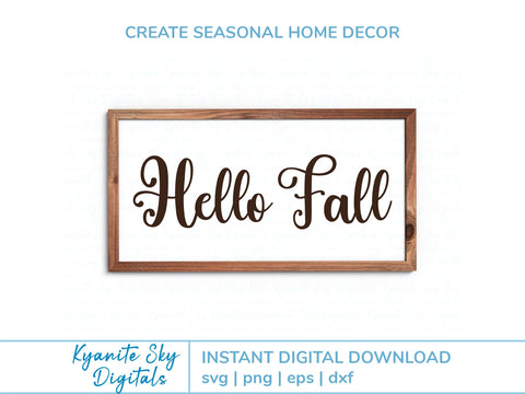 Hello Fall Hello Autumn SVG script titles SVG Kyanite Sky Digitals 