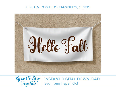 Hello Fall Hello Autumn SVG script titles SVG Kyanite Sky Digitals 
