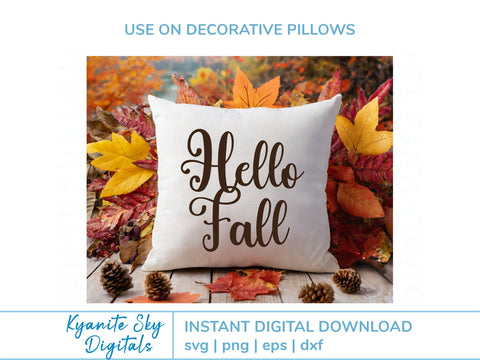 Hello Fall Hello Autumn SVG script titles SVG Kyanite Sky Digitals 