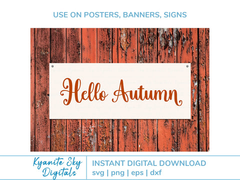 Hello Fall Hello Autumn SVG script titles SVG Kyanite Sky Digitals 