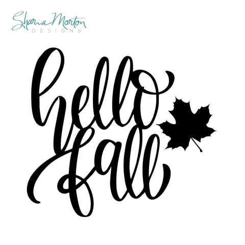Hello Fall in Bouncy Script SVG Sharia Morton Designs 