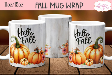 Hello fall mug wrap PNG for sublimation Sublimation Amorclipart 