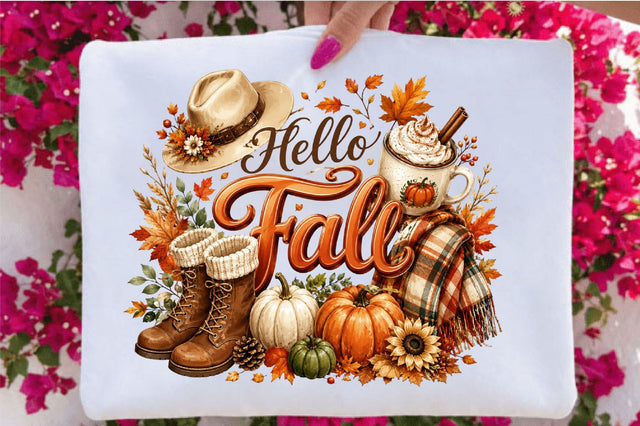 Hello Fall Png Sublimation Design Sublimation SVGArt 