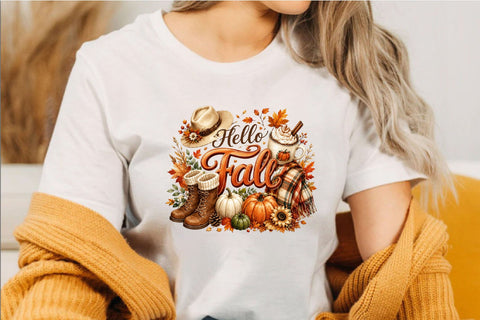 Hello Fall Png Sublimation Design Sublimation SVGArt 