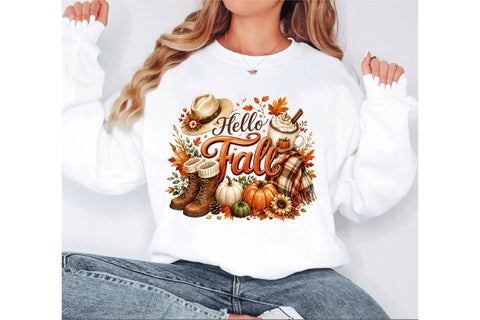 Hello Fall Png Sublimation Design Sublimation SVGArt 