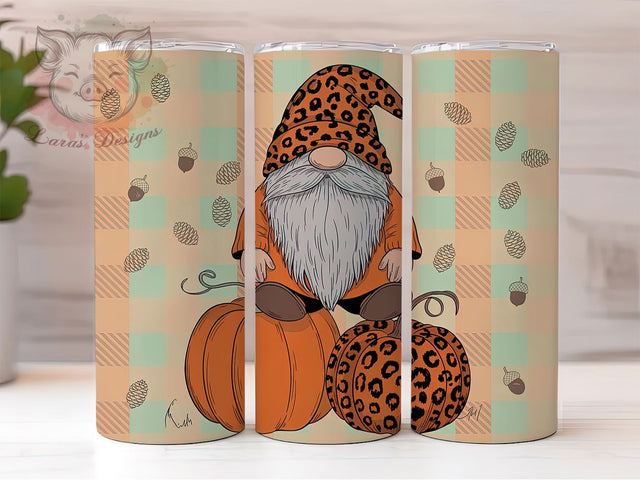 Hello Fall Pumpkin Gnome Tumbler, Autumn Pumpkin Cup Wrap, 20Oz Sublimation Design, Cozy Fall Coffee Mug, Rustic Autumn Drinkware, Thanksgiving Gnome Gift, Harvest Season Tumbler Sublimation Lara' s Designs 
