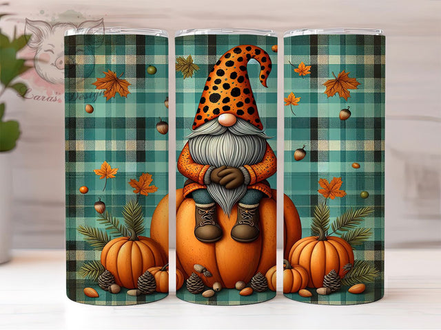 Hello Fall Pumpkin Gnome Tumbler, Autumn Pumpkin Cup Wrap, 20Oz Sublimation Design, Cozy Fall Coffee Mug, Rustic Autumn Drinkware, Thanksgiving Gnome Gift, Harvest Season Tumbler Sublimation Lara' s Designs 