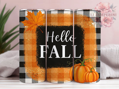 Hello Fall Pumpkin Spice Tumbler Wrap, 20Oz Tumbler Design, Hello Fall Sublimation, Autumn Tumbler Wrap, Pumpkin Spice Tumbler, Fall Vibes Tumbler, Tumbler Wrap PNG Sublimation Li Zamperini 