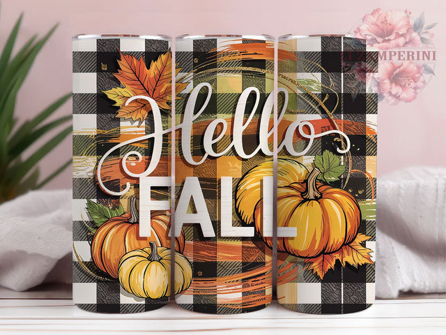 Hello Fall Pumpkin Spice Tumbler Wrap, 20Oz Tumbler Design, Hello Fall Sublimation, Autumn Tumbler Wrap, Pumpkin Spice Tumbler, Fall Vibes Tumbler, Tumbler Wrap PNG Sublimation Li Zamperini 