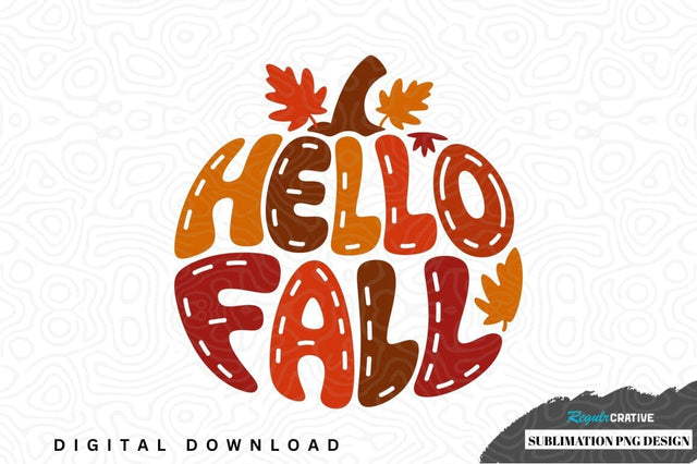 Hello fall pumpkin sublimation png design Sublimation Regulrcrative 