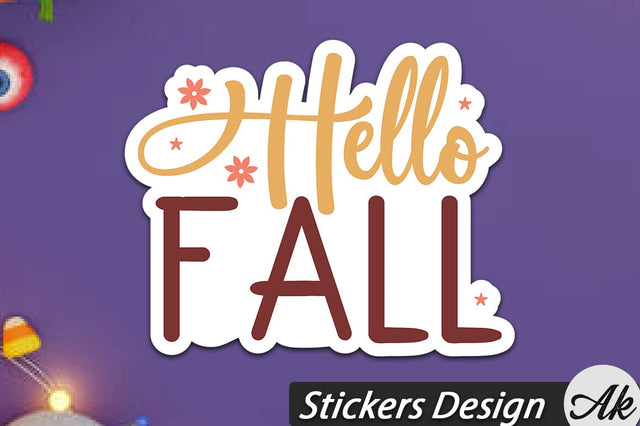 Hello fall Stickers Design SVG akazaddesign 