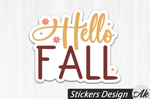 Hello fall Stickers Design SVG akazaddesign 
