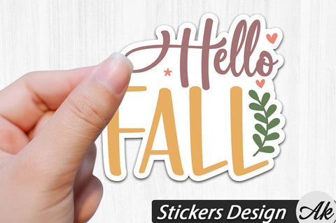 Hello fall Stickers Design SVG akazaddesign 