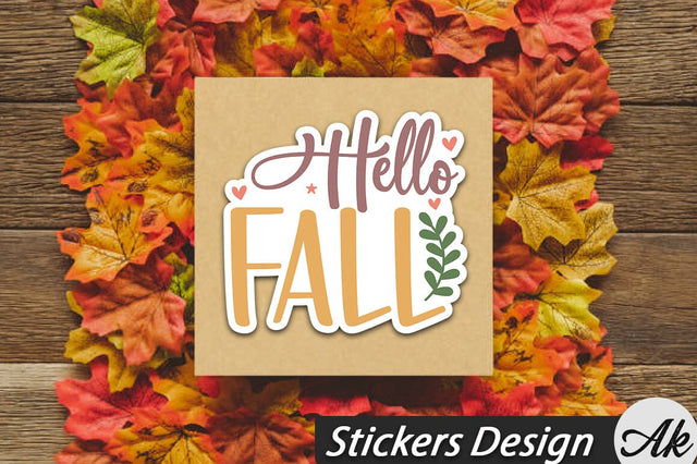 Hello fall Stickers Design SVG akazaddesign 