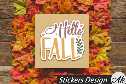 Hello fall Stickers Design SVG akazaddesign 