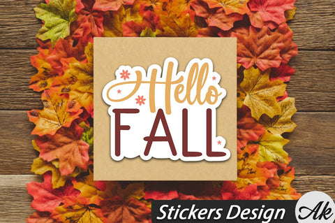 Hello fall Stickers Design SVG akazaddesign 