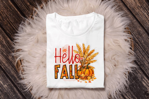 Hello fall Sublimation Design Sublimation Regulrcrative 