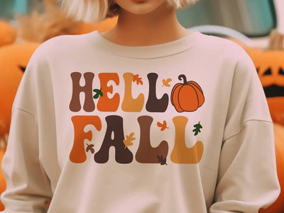Hello Fall SVG - Autumn Season Decor Cut File PNG DXF EPS SVG Silhouette School Blog Design Shop 