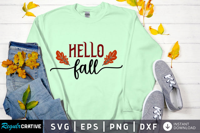 Hello fall svg design SVG Regulrcrative 