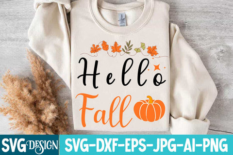 Hello Fall Svg Design,Hello Fall Design, Thanksgiving SVG Quotes , Thanksgiving SVG Design , Fall SVG Design, Autumn SVG Cut File SVG BlackCatsMedia 