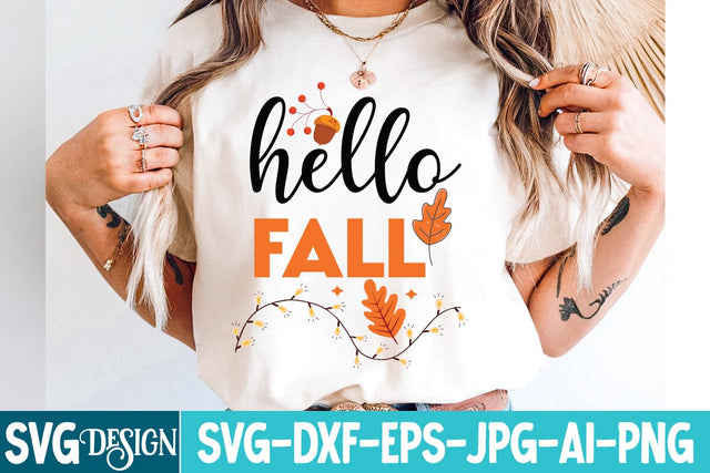 Hello Fall SVG Design,Hello Fall Sublimation Design, Farmhouse Fall SVG,Thanksgiving Svg design,Fall Svg For Cricut ,Fall Svg Cutting Files SVG BlackCatsMedia 