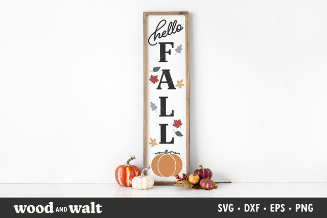 Hello Fall SVG | Fall Porch Sign SVG SVG Wood And Walt 