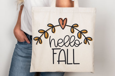 Hello Fall SVG for Cricut, Cute Fall PNG for Shirts, Sublimation , & More, Fall Flourish SVG, Autumn Wreath SVG SVG Designing Digitals 