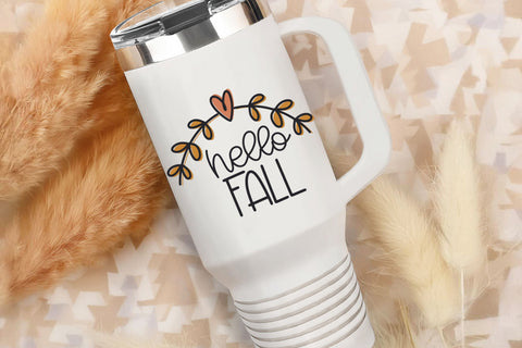 Hello Fall SVG for Cricut, Cute Fall PNG for Shirts, Sublimation , & More, Fall Flourish SVG, Autumn Wreath SVG SVG Designing Digitals 