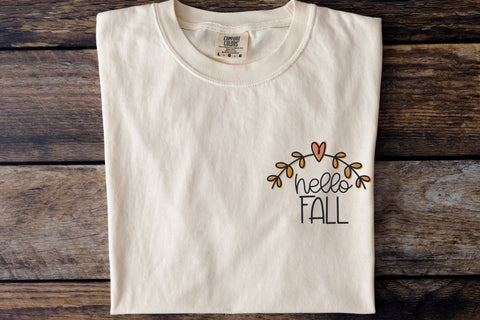 Hello Fall SVG for Cricut, Cute Fall PNG for Shirts, Sublimation , & More, Fall Flourish SVG, Autumn Wreath SVG SVG Designing Digitals 