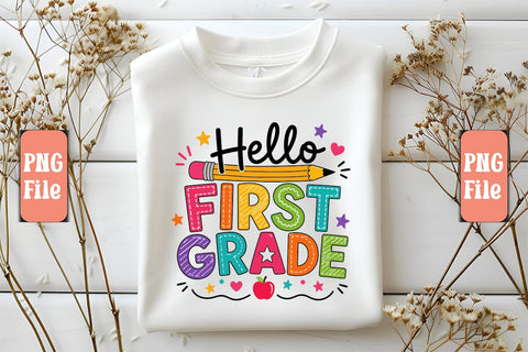 Hello First Grade PNG Design Sublimation Craftlabsvg24 