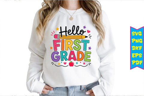 Hello First Grade PNG Design Sublimation Craftlabsvg24 