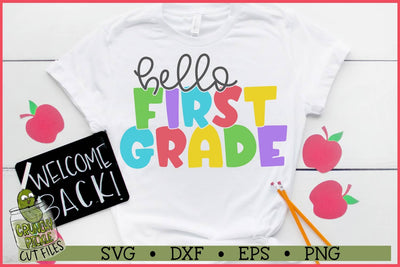 Hello First Grade Teacher SVG File SVG Crunchy Pickle 