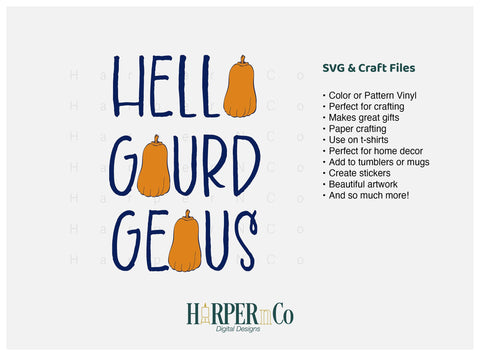 Hello Gourd Geous SVG PNG Cut EPS File SVG HarperNCo 