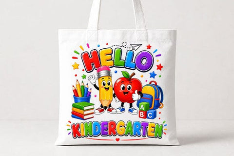 Hello Kindergarten PNG Cute First Day School Digital Download SVG BillahCrafts 