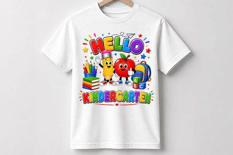 Hello Kindergarten PNG Cute First Day School Digital Download SVG BillahCrafts 