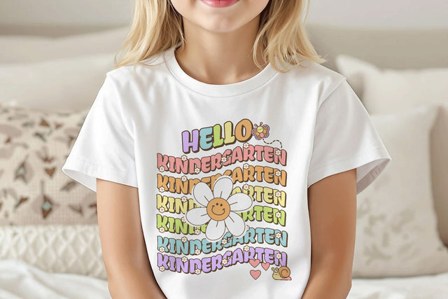 Hello Kindergarten Sublimation Design Cute Daisy School PNG Sublimation BijouBay 