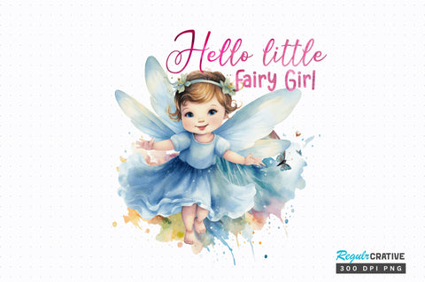 Hello little fairy girl Sublimation Design Sublimation Regulrcrative 