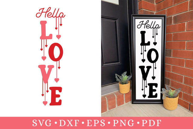 Hello Love | Valentines Day Porch Sign SVG CraftLabSVG 