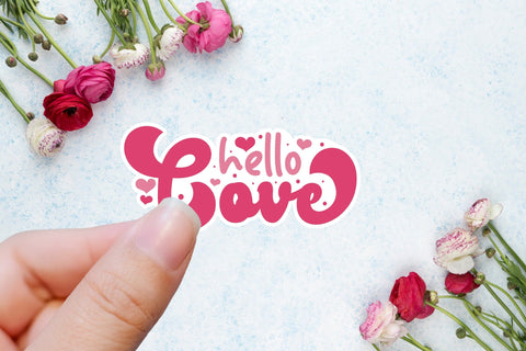Hello Love - Valentine's Day Stickers Sublimation CraftLabSVG 