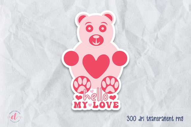 Hello My Love | Valentines Stickers Sublimation CraftLabSVG 