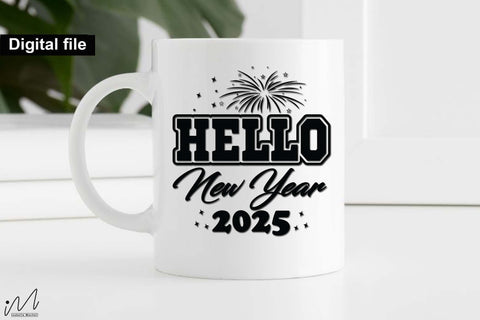Hello New Year 2025 svg, New year t shirt svg, Funny New year cut files, New year gift shirt svg, New Years Party, Cosy Season svg SVG Isabella Machell 
