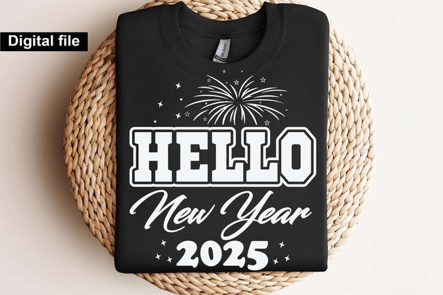 Hello New Year 2025 svg, New year t shirt svg, Funny New year cut files, New year gift shirt svg, New Years Party, Cosy Season svg SVG Isabella Machell 